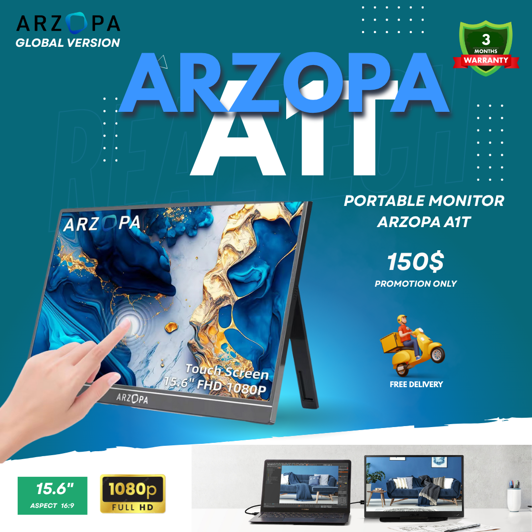 ARZOPA A1T Kickstand TOUCH PORTABLE MONITOR | 15.6'' FHD