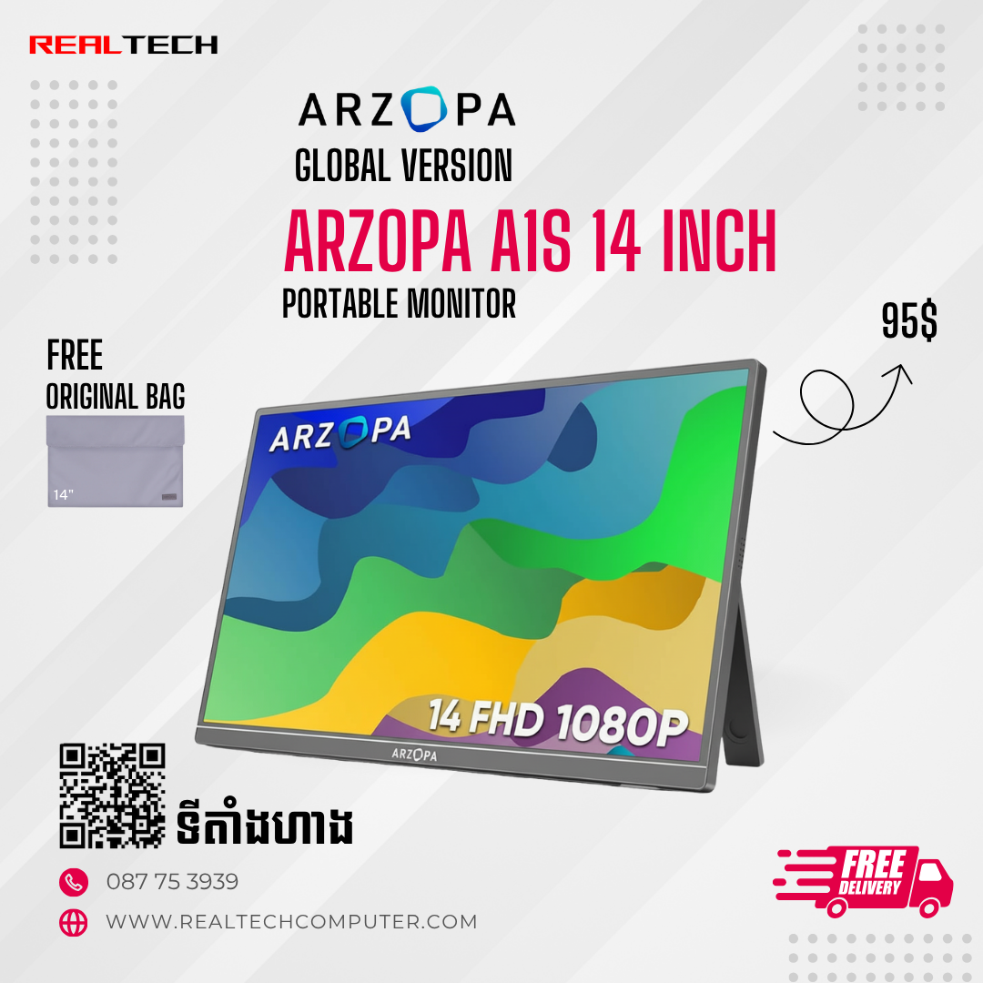 Arzopa A1S Slim Portable Monitor | 14 Screen