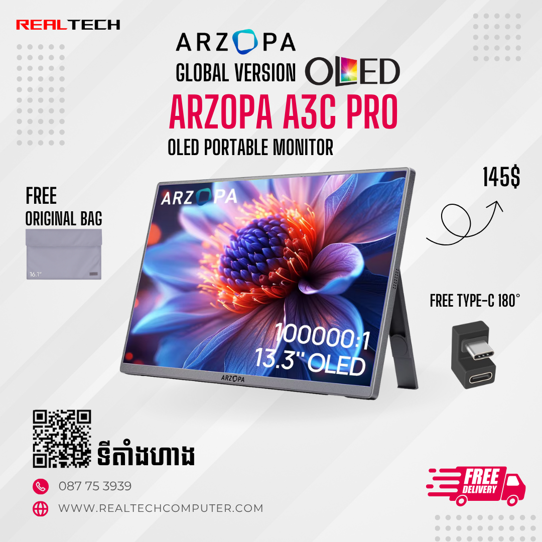 ARZOPA A3C PRO OLED Kickstand PORTABLE MONITOR | 2025