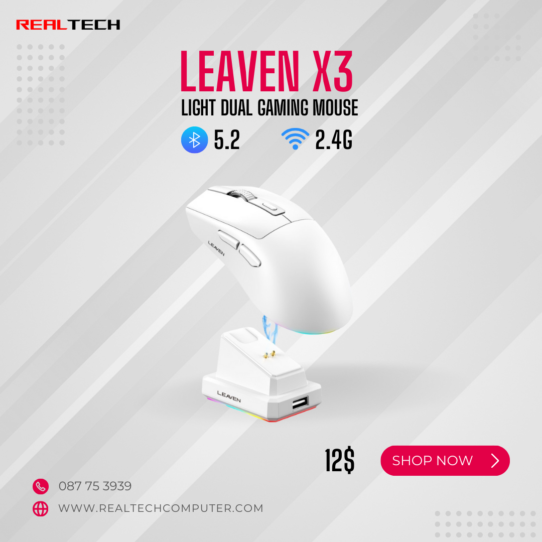 LEAVEN X3 2.4G Bluetooth Dual Mode Receiver Optical Mouse Wireless Gaming Mouse